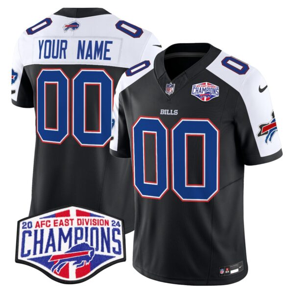 Bills 2024 AFC East Division Champions Vapor Limited Custom Jersey – All Stitched – Black Alternate Jersey