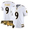 Ravens 2024 Gold Vapor Limited Jersey – All Stitched – White Gold – Justin Tucker Jersey
