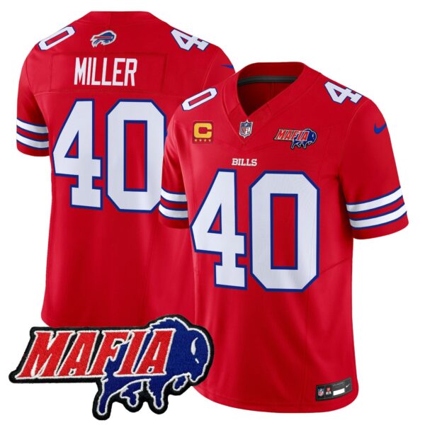 Buffalo Bills 2024 Bills Mafia Patch Vapor Limited Jersey – All Stitched – Red – Von Miller Jersey