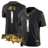 Ravens Maryland Patch Gold Vapor Limited Jersey V2 – All Stitched – Black Limited – Joe D Jersey