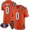 Bears Illinois Patch Vapor Limited Jersey V2 – All Stitched – Orange – D’Andre Swift Jersey