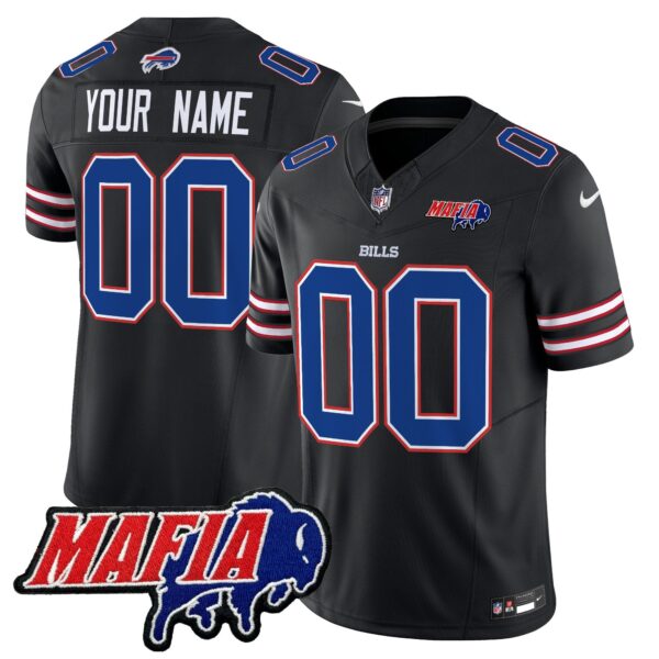 Buffalo Bills 2024 Bills Mafia Patch Vapor Limited Custom Jersey – All Stitched – Black Jersey
