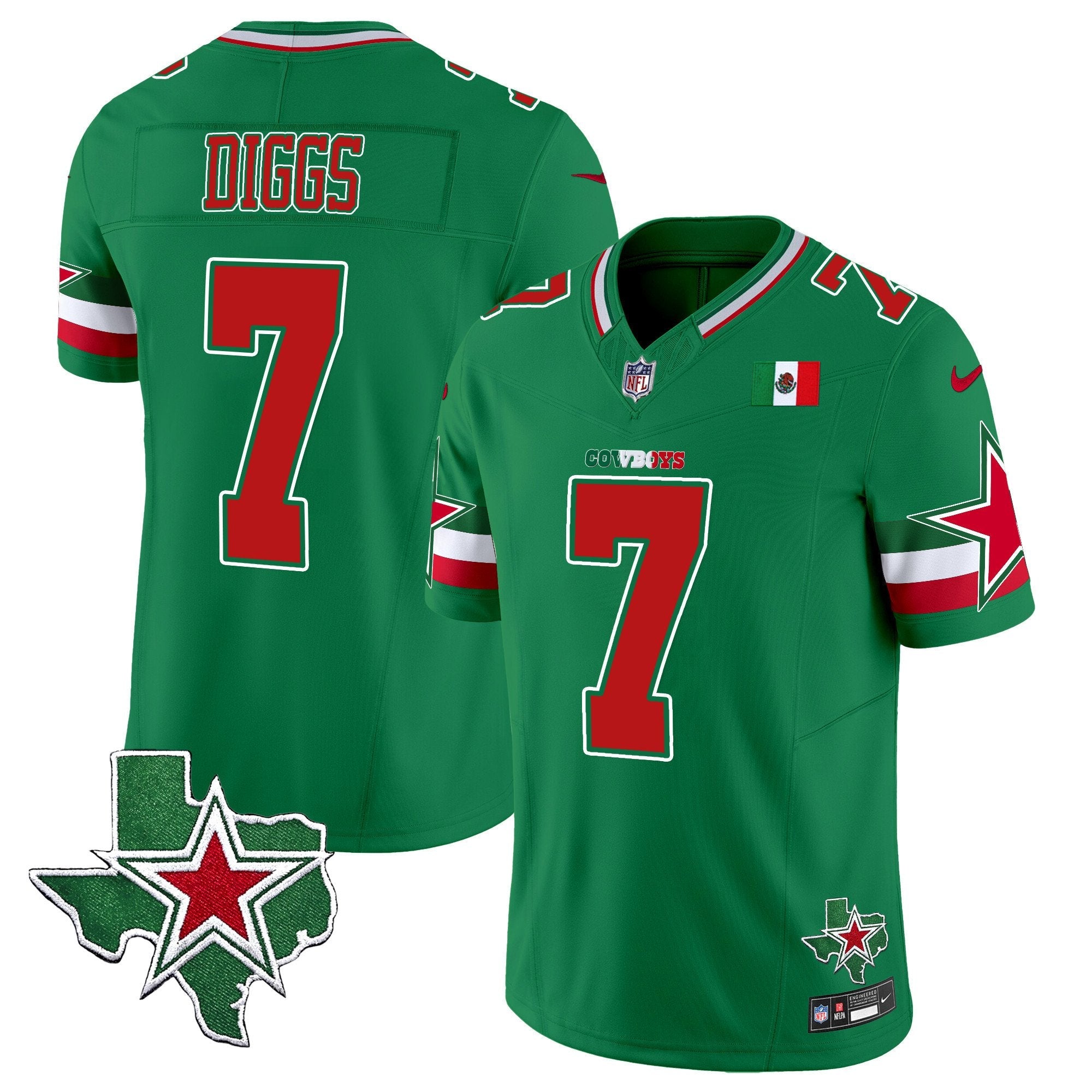 Cowboys 2024 Mexico Vapor Limited Jersey – All Stitched – Green – Trevon Diggs Jersey