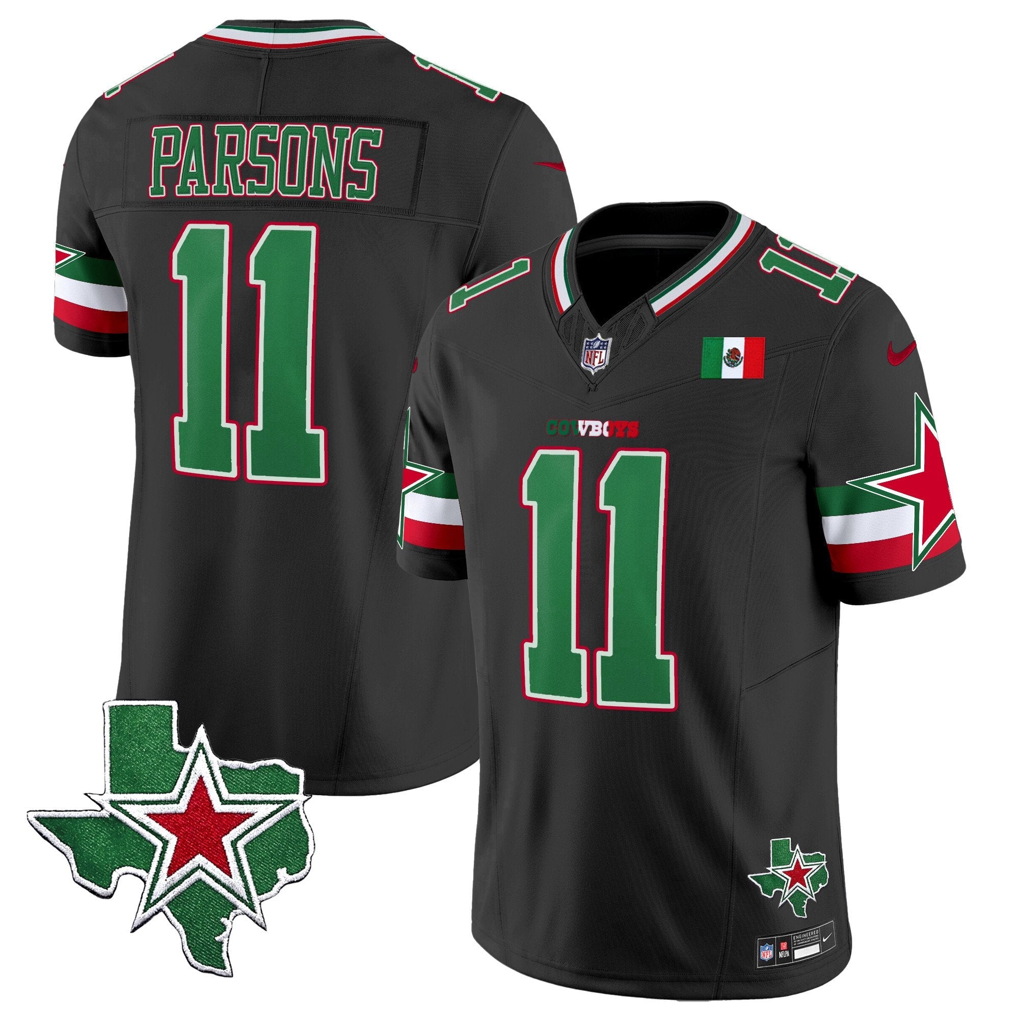 Cowboys 2024 Mexico Vapor Limited Jersey – All Stitched – Black – Micah Parsons Jersey