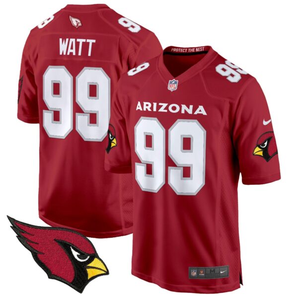 Arizona Cardinals 2024 Game Jersey – All Stitched – Red – J.J. Watt Jersey