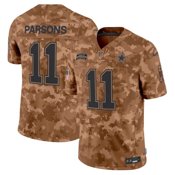 Dallas Cowboys 2024 Salute to Service Vapor Limited Jersey – All stitched – Brown Camo – Micah Parsons Jersey