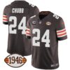 Browns 1946 75th Anniversary Patch Jersey – All Stitched – Brown – Nick Chubb Jersey