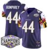 Ravens Maryland Flag 2024 AFC North Division Champions Patch Vapor Limited Jersey – All Stitched – Purple – Marlon Humphrey Jersey
