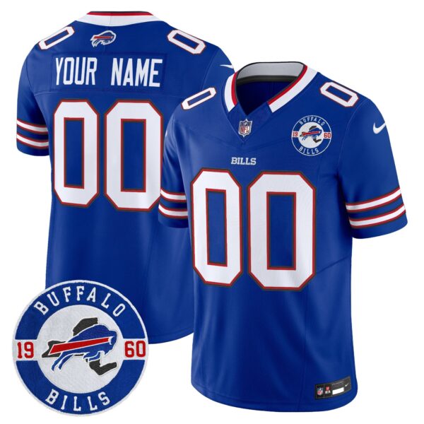 Buffalo Bills 2024 Vapor Limited Custom Jersey – Est. 1960 Patch – All Stitched – Royal Jersey