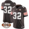 Browns 1946 75th Anniversary Patch Jersey – All Stitched – Brown – Jim Brown Jersey