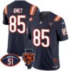 Bears Illinois Patch Vapor Limited Jersey V2 – All Stitched – Navy – Cole Kmet Jersey