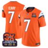 Denver Broncos 3-Time Champions Patch Vapor Limited Jersey – All Stitched – Orange – John Elway Jersey