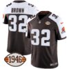 Browns 1946 75th Anniversary Patch Jersey – All Stitched – Alternate – Jim Brown Jersey