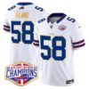 Bills 2024 AFC East Division Champions Gold Trim Vapor Limited Jersey – All Stitched – White – Matt Milano Jersey