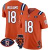 Bears Illinois Patch Vapor Limited Jersey V2 – All Stitched – Orange – Caleb Williams Jersey