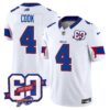 Bills 60th Anniversary Patch Vapor Limited Jersey – All Stitched – White – James Cook Jersey