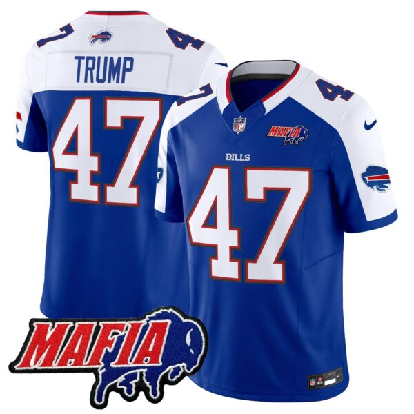 Buffalo Bills 2024 Bills Mafia Patch Vapor Limited Jersey – All Stitched – Royal Alternate – Donald Trump Jersey