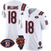 Bears Illinois Patch Vapor Limited Jersey V2 – All Stitched – White – Caleb Williams Jersey