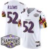 Ravens Maryland Flag 2024 AFC North Division Champions Patch Vapor Limited Jersey – All Stitched – White – Ray Lewis Jersey