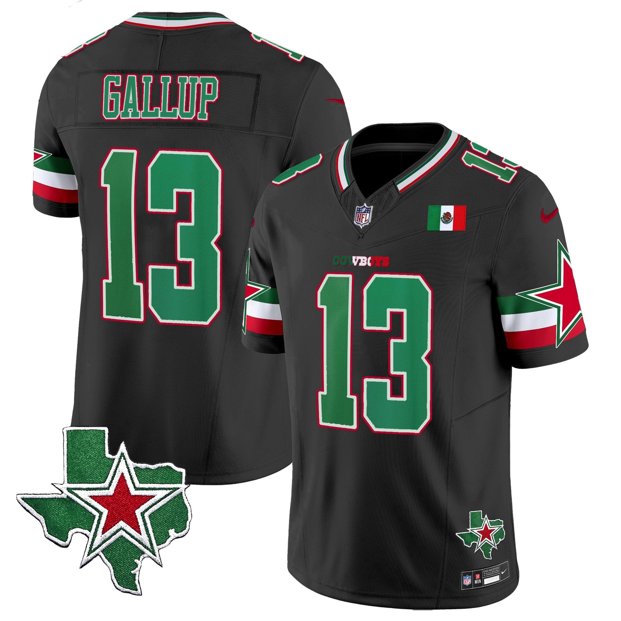 Cowboys 2024 Mexico Vapor Limited Jersey – All Stitched – Black – Michael Gallup Jersey