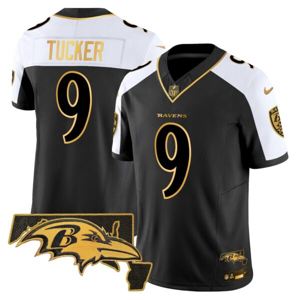Ravens 2024 Gold Vapor Limited Jersey – All Stitched – Alternate – Justin Tucker Jersey