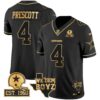 Cowboys Est. 1960 & We Dem Boyz Patch Gold Vapor Limited Jersey V2 – All Stitched – Black Gold – Dak Prescott Jersey