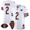 Bears Illinois Patch Vapor Jersey – All Stitched – White – D.J. Moore Jersey