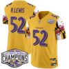 Ravens Maryland Flag 2024 AFC North Division Champions Patch Vapor Limited Jersey – All Stitched – Gold – Ray Lewis Jersey