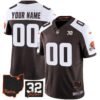 Browns #32 Jim Brown Memorial & Home Patch Custom Jersey V3 – All Stitched – Alternate Jersey