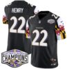 Ravens Maryland Flag 2024 AFC North Division Champions Patch Vapor Limited Jersey – All Stitched – Black – Derrick Henry Jersey
