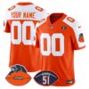 Chicago Bears Dick Butkus Patch Throwback Vapor Limited Custom Jersey – All Stitched – Orange Alternate Jersey