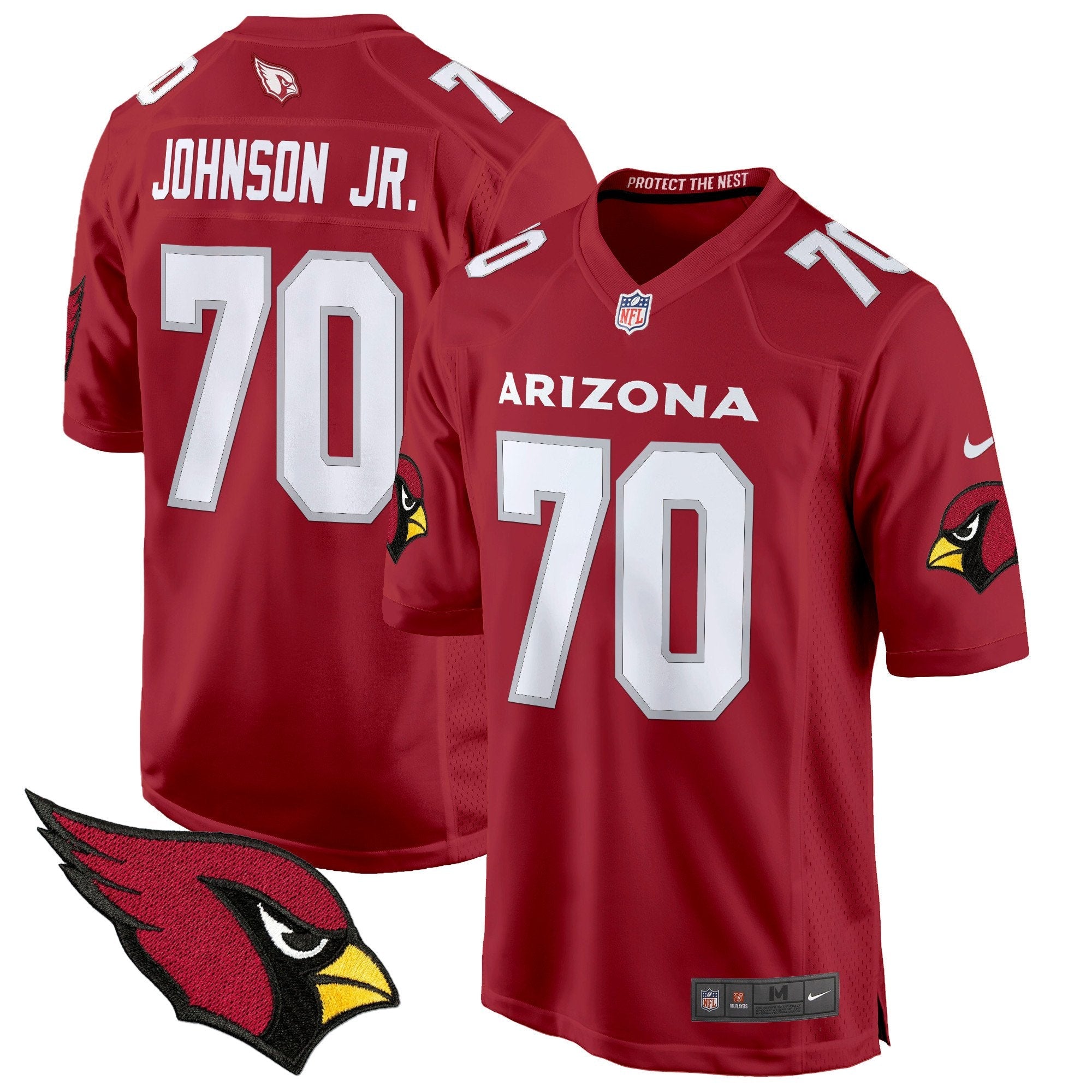Arizona Cardinals 2024 Game Jersey – All Stitched – Red – Paris Johnson Jr. Jersey