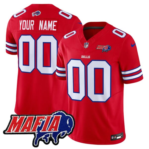 Buffalo Bills 2024 Bills Mafia Patch Vapor Limited Custom Jersey – All Stitched – Red Jersey