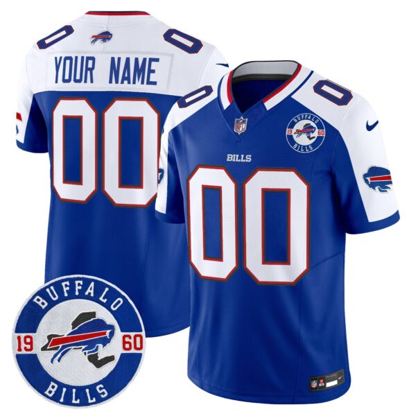 Buffalo Bills 2024 Vapor Limited Custom Jersey – Est. 1960 Patch – All Stitched – Royal Alternate Jersey