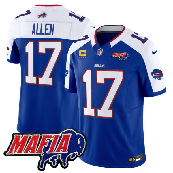 Buffalo Bills 2024 Bills Mafia Patch Vapor Limited Jersey – All Stitched – Royal Alternate – Josh Allen Jersey