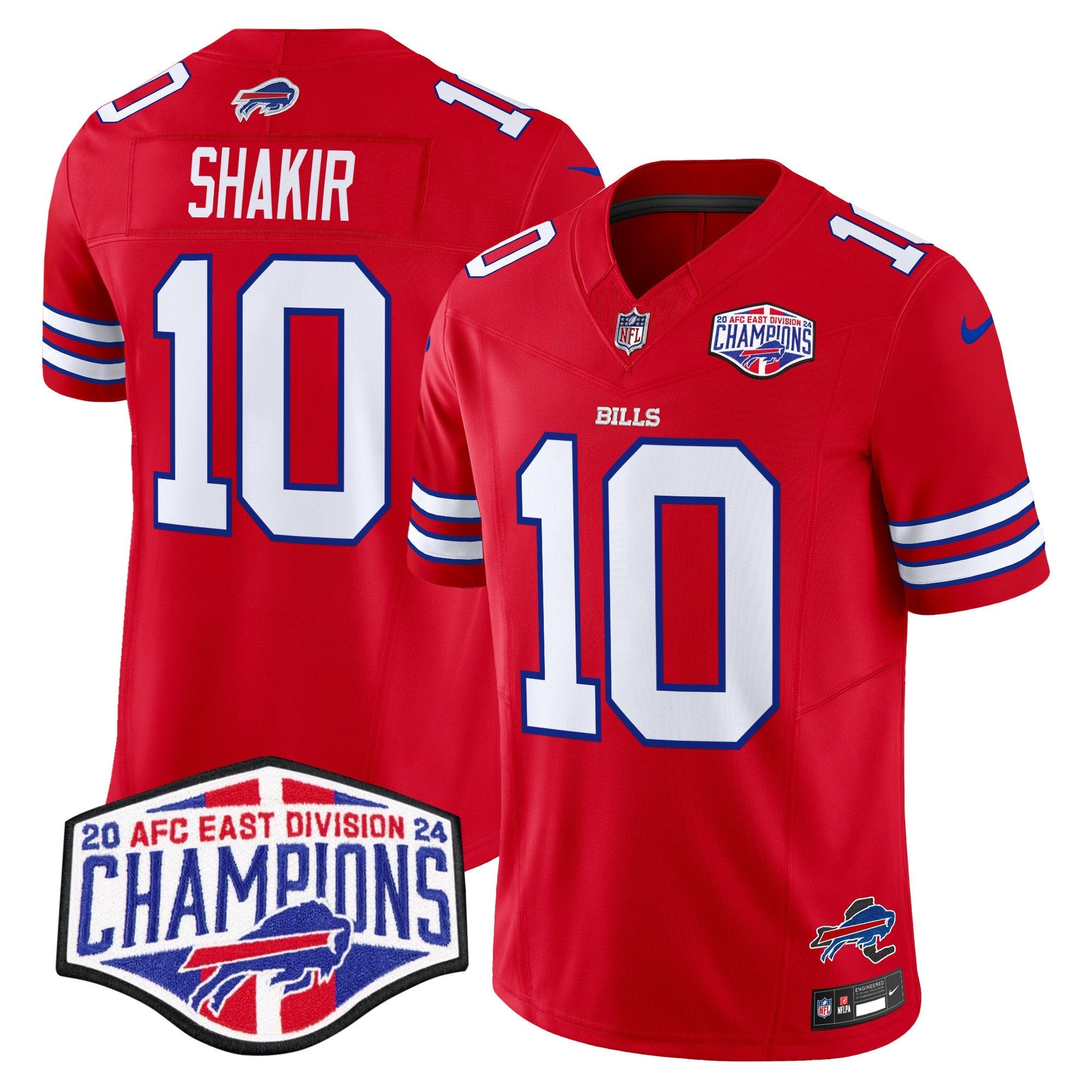 Bills 2024 AFC East Division Champions Vapor Limited Jersey – All Stitched – Red – Khalil Shakir Jersey