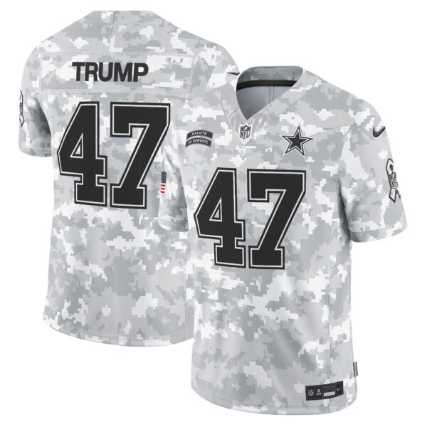 Dallas Cowboys 2024 Salute to Service Vapor Limited Jersey – All stitched – Arctic Camo – Donald Trump Jersey