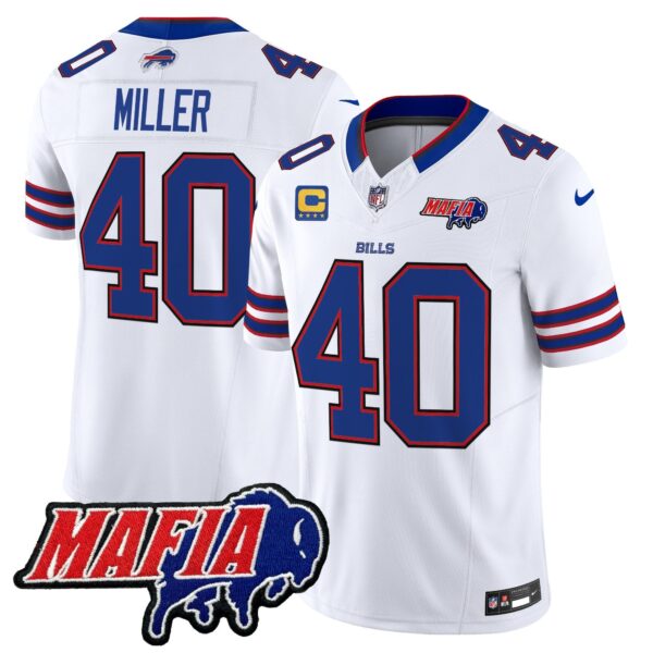 Buffalo Bills 2024 Bills Mafia Patch Vapor Limited Jersey – All Stitched – White – Von Miller Jersey