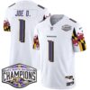 Ravens Maryland Flag 2024 AFC North Division Champions Patch Vapor Limited Jersey – All Stitched – White – Joe D Jersey