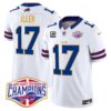 Bills 2024 AFC East Division Champions Gold Trim Vapor Limited Jersey – All Stitched – White – Josh Allen Jersey