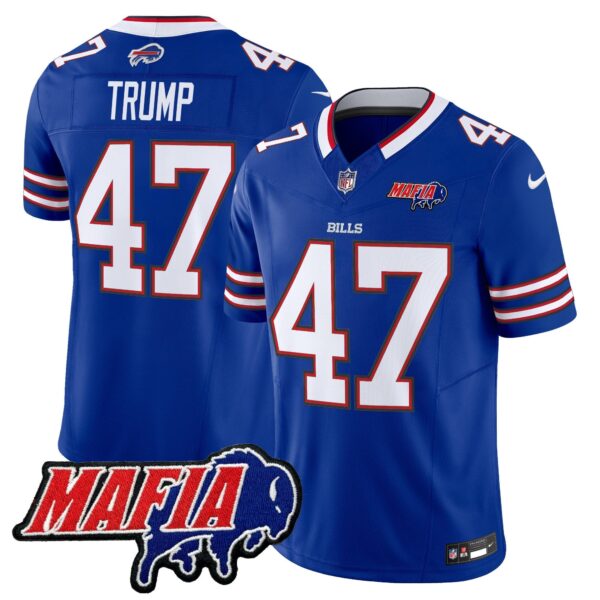 Buffalo Bills 2024 Bills Mafia Patch Vapor Limited Jersey – All Stitched – Royal – Donald Trump Jersey