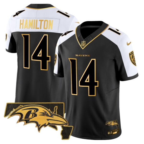 Ravens 2024 Gold Vapor Limited Jersey – All Stitched – Alternate – Kyle Hamilton Jersey