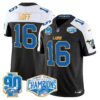 Detroit Lions 2024 NFC North Division Champions Patch Gold Trim Vapor Limited Jersey – All Stitched – Black Alternate – Jared Goff Jersey