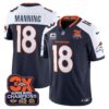 Denver Broncos 3-Time Champions Patch Vapor Limited Jersey – All Stitched – Navy Alternate – Peyton Manning Jersey