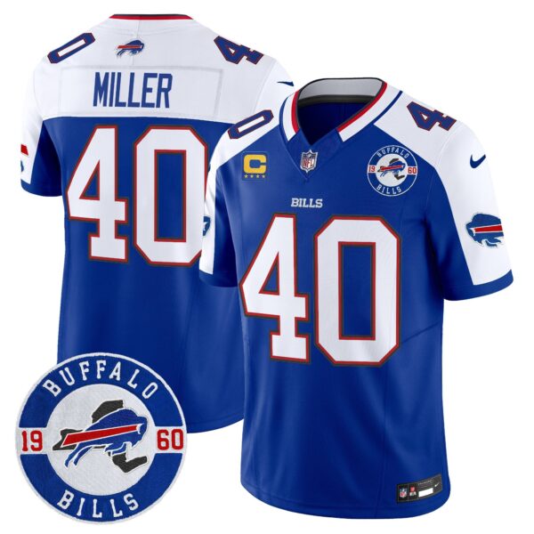 Buffalo Bills 2024 Vapor Limited Jersey – Est. 1960 Patch – All Stitched – Royal Alternate – Von Miller Jersey
