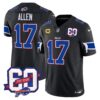 Bills 60th Anniversary Patch Vapor Limited Jersey – All Stitched – Black – Josh Allen Jersey