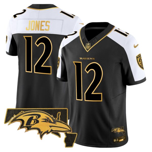 Ravens Maryland Patch Gold Vapor Limited Jersey V2 – All Stitched – Alternate – Jacoby Jones Jersey