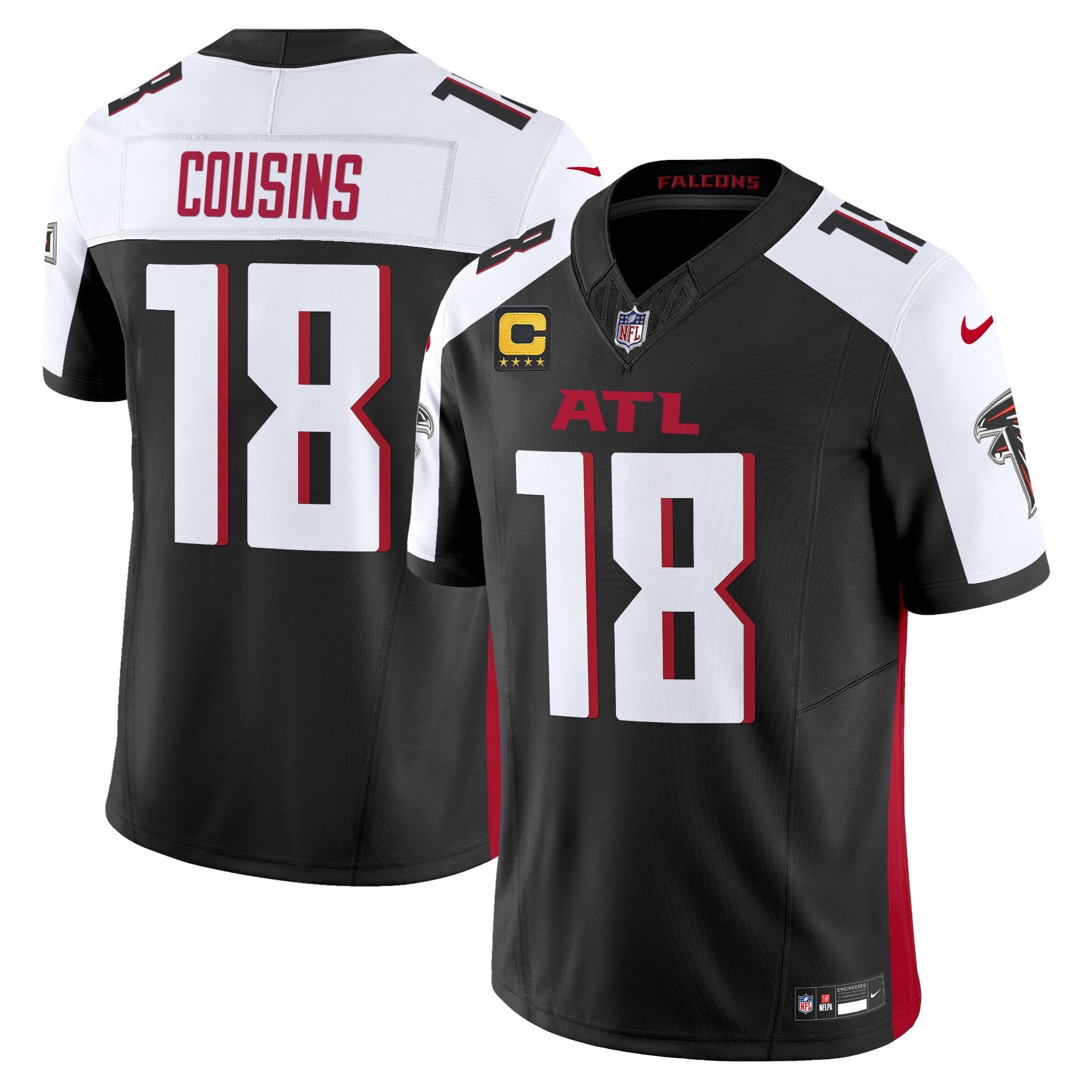 Atlanta Falcons 2024 Vapor Limited Jersey – All Stitched – Black Alternate – Kirk Cousins Jersey