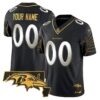 Ravens Maryland Patch Gold Vapor Limited Custom Jersey V2 – All Stitched – Black Limited Jersey