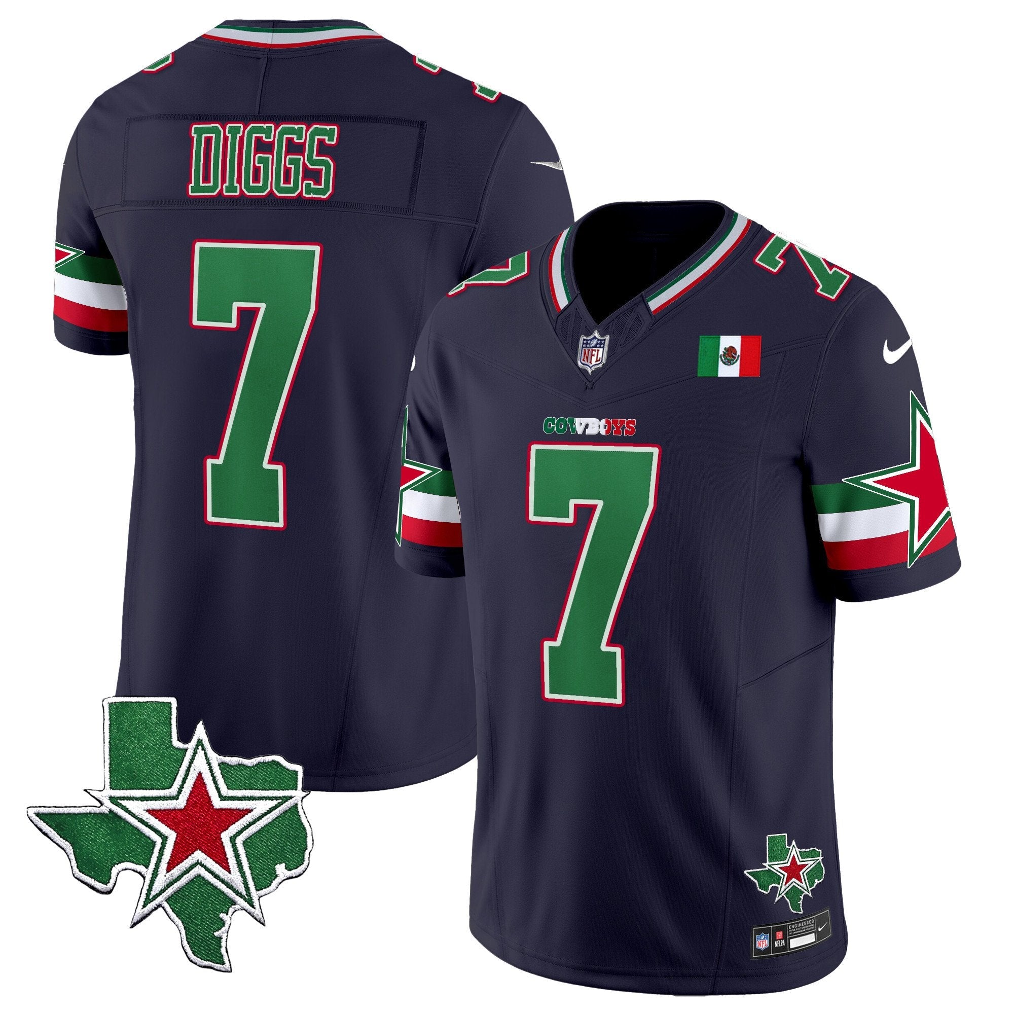 Cowboys 2024 Mexico Vapor Limited Jersey – All Stitched – Navy – Trevon Diggs Jersey